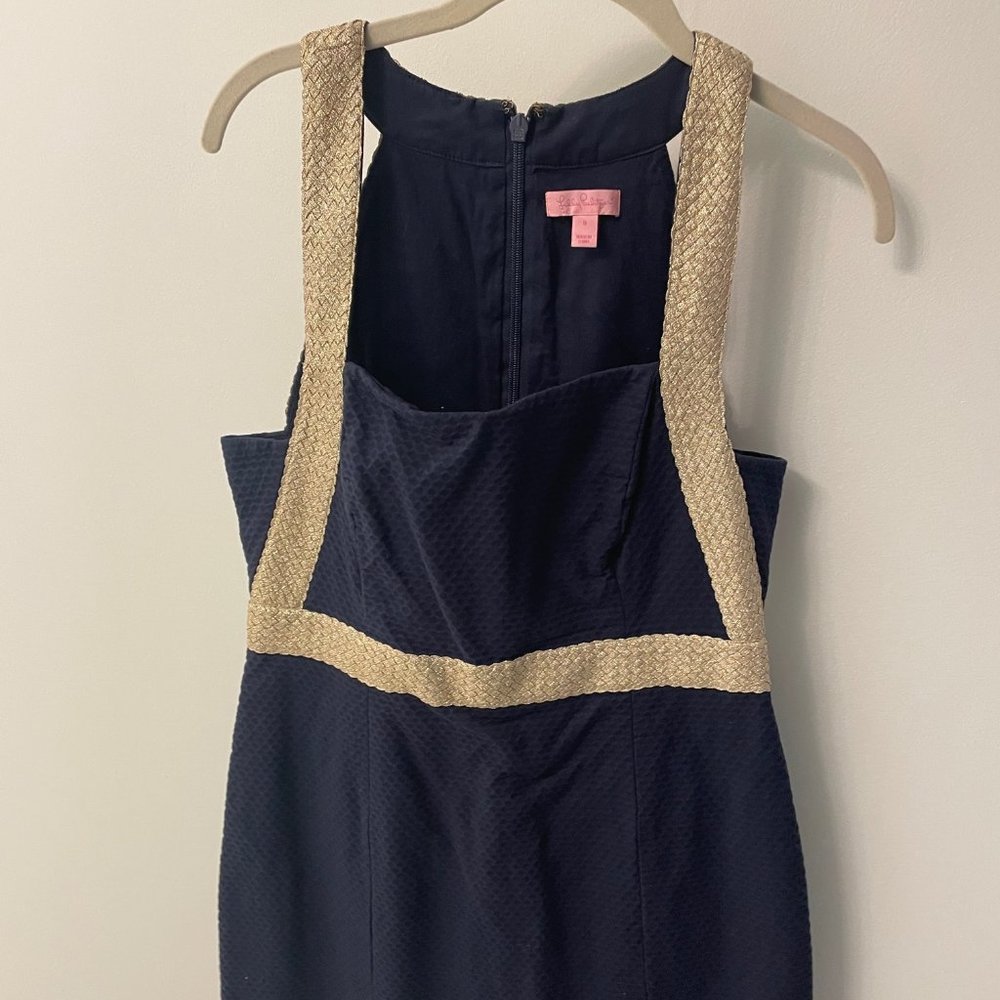 Lilly Pulitzer Navy & Gold Dress (SZ:8)